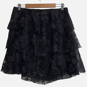 NWT Sachin + Babi Nashik Strapless Lace Tiered Top In Black SIZE 10 MSRP $550